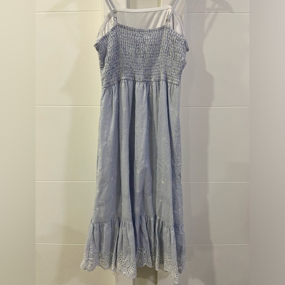 Japna Sky Blue Eyelet Midi Dress - Picture 3 of 6